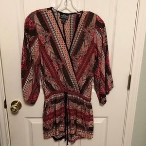 Angie Tie-Waist Long-Sleeve Romper - Sz. S